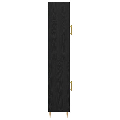 vidaXL Highboard 2 pcs Black Oak Glass