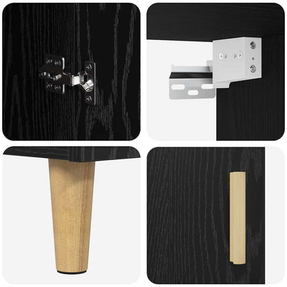 vidaXL Highboard Black Oak 69.5 x 34 x 180 cm