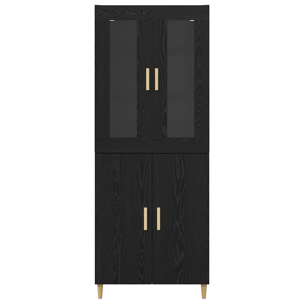 vidaXL Highboard Black Oak 69.5 x 34 x 180 cm