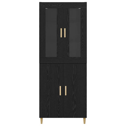 vidaXL Highboard Black Oak 69.5 x 34 x 180 cm