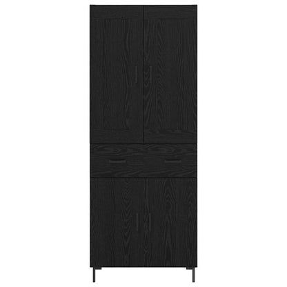 vidaXL Highboard with Drawer 2 pcs Black Oak Engineered Wood