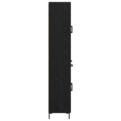 vidaXL Highboard with Drawer 2 pcs Black Oak Engineered Wood
