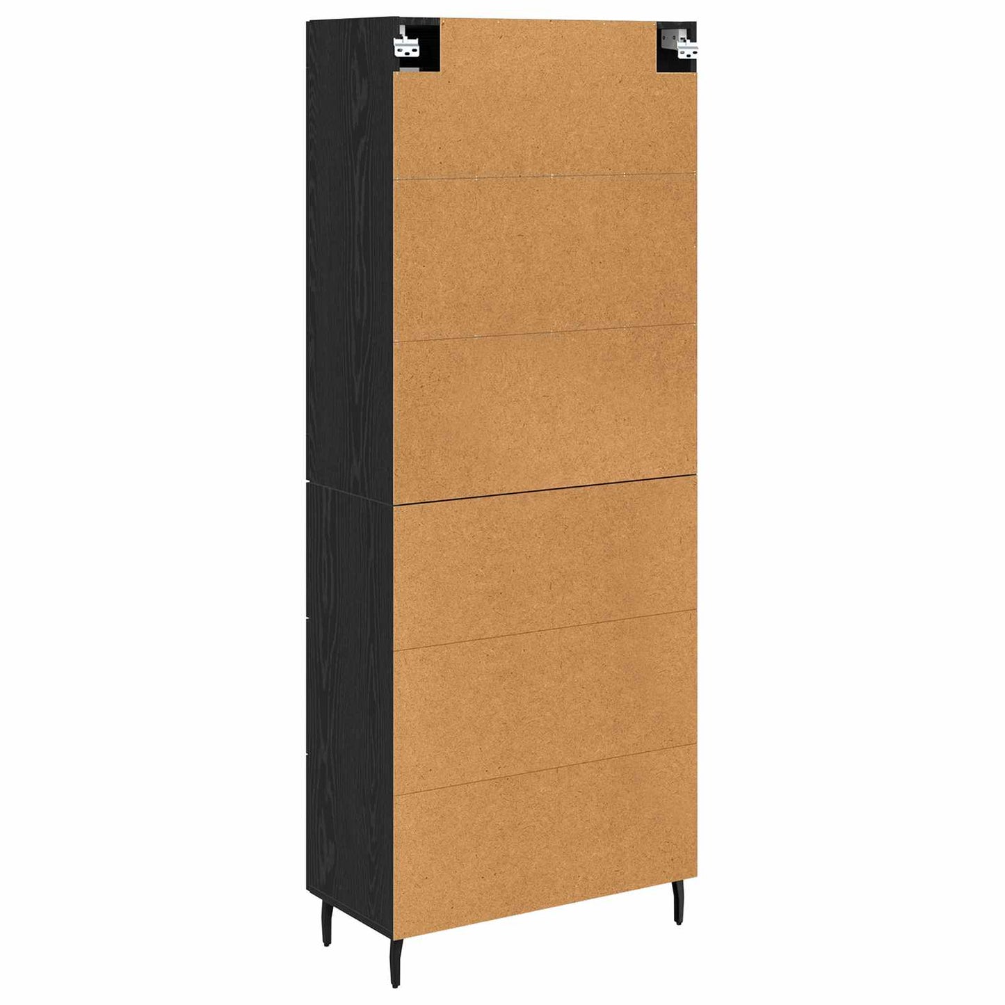 vidaXL Highboard with Drawer 2 pcs Black Oak Engineered Wood