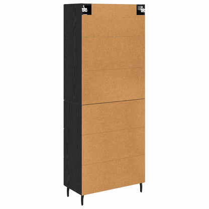 vidaXL Highboard with Drawer 2 pcs Black Oak Engineered Wood