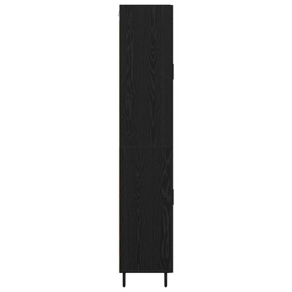 vidaXL Highboard with Drawer 2 pcs Black Oak Engineered Wood
