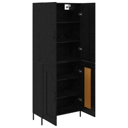 vidaXL Highboard Black Oak 69.5 x 34 x 180 cm Engineered Wood