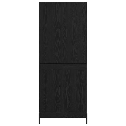 vidaXL Highboard Black Oak 69.5 x 34 x 180 cm Engineered Wood