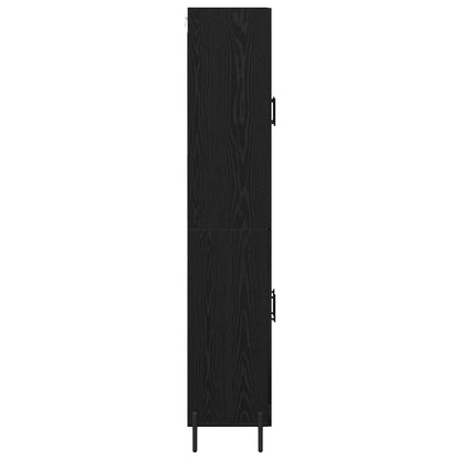 vidaXL Highboard Black Oak 69.5 x 34 x 180 cm Engineered Wood