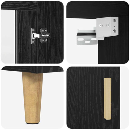 vidaXL Highboard Black Oak 69.5 x 34 x 180 cm Engineered Wood