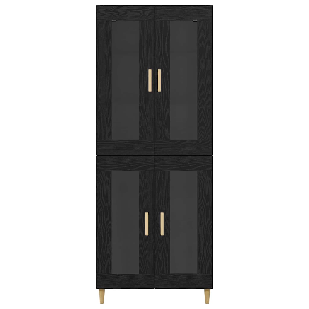 vidaXL Highboard Black Oak 69.5 x 34 x 180 cm Engineered Wood