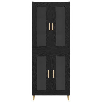 vidaXL Highboard Black Oak 69.5 x 34 x 180 cm Engineered Wood