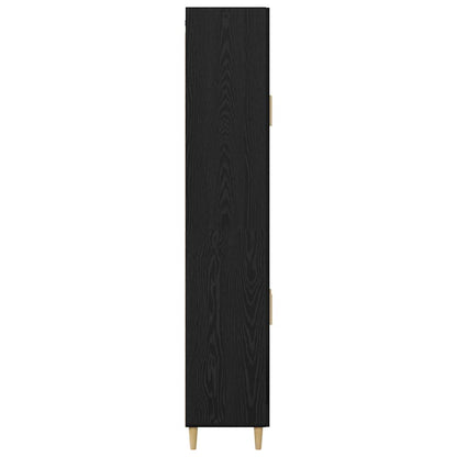 vidaXL Highboard Black Oak 69.5 x 34 x 180 cm Engineered Wood
