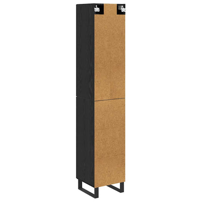 vidaXL Highboard Black Oak 34.5 x 34 x 180 cm Engineered Wood
