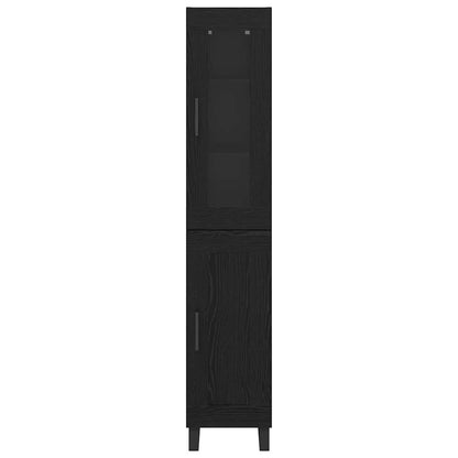 vidaXL Highboard Black Oak 34.5 x 34 x 180 cm Engineered Wood