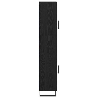 vidaXL Highboard Black Oak 34.5 x 34 x 180 cm Engineered Wood