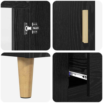vidaXL Highboard Black Oak 69.5 x 32.5 x 180 cm Engineered Wood