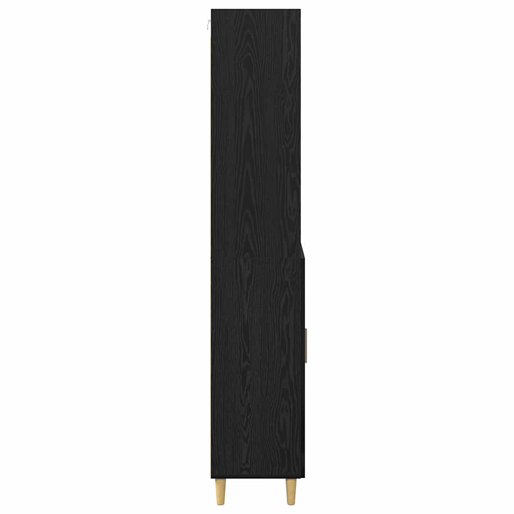 vidaXL Highboard Black Oak 69.5 x 32.5 x 180 cm Engineered Wood