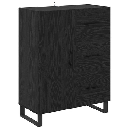 vidaXL Highboard with Drawer 2 pcs Black Oak Engineered Wood