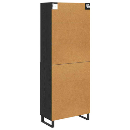 vidaXL Highboard with Drawer 2 pcs Black Oak Engineered Wood