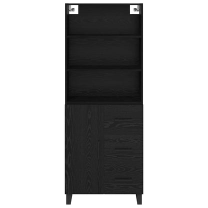 vidaXL Highboard with Drawer 2 pcs Black Oak Engineered Wood