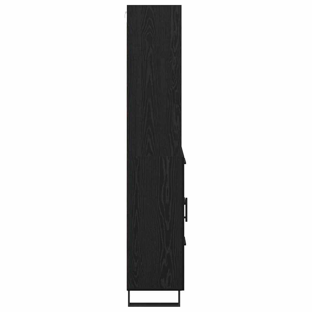 vidaXL Highboard with Drawer 2 pcs Black Oak Engineered Wood