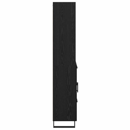 vidaXL Highboard with Drawer 2 pcs Black Oak Engineered Wood