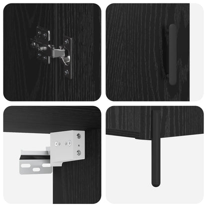 vidaXL Highboard Black Oak 69.5 x 34 x 180 cm Engineered Wood