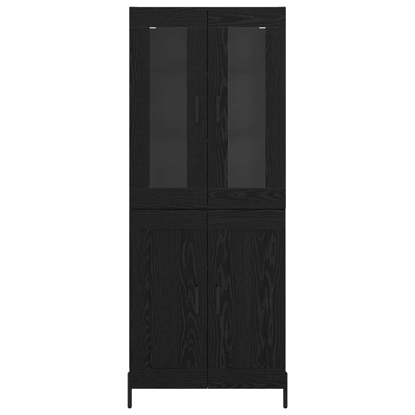 vidaXL Highboard Black Oak 69.5 x 34 x 180 cm Engineered Wood