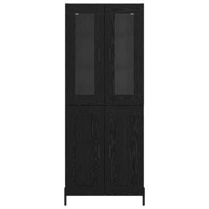 vidaXL Highboard Black Oak 69.5 x 34 x 180 cm Engineered Wood