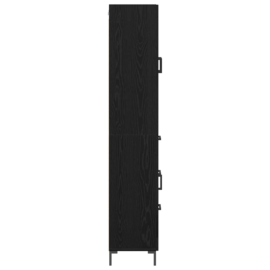 vidaXL Highboard with Drawer 2 pcs Black Oak Engineered Wood