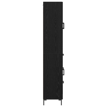vidaXL Highboard with Drawer 2 pcs Black Oak Engineered Wood