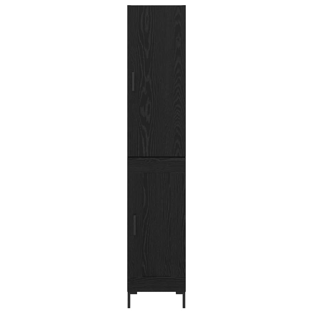 vidaXL Highboard Black Oak 34.5 x 34 x 180 cm Engineered Wood