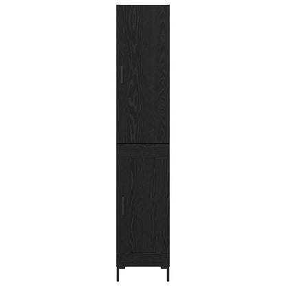 vidaXL Highboard Black Oak 34.5 x 34 x 180 cm Engineered Wood