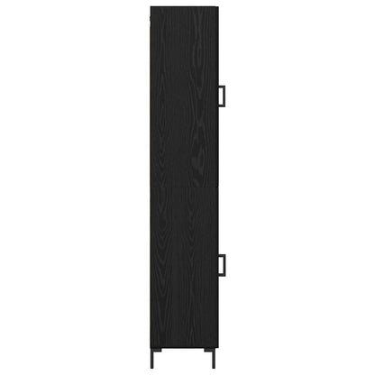 vidaXL Highboard Black Oak 34.5 x 34 x 180 cm Engineered Wood