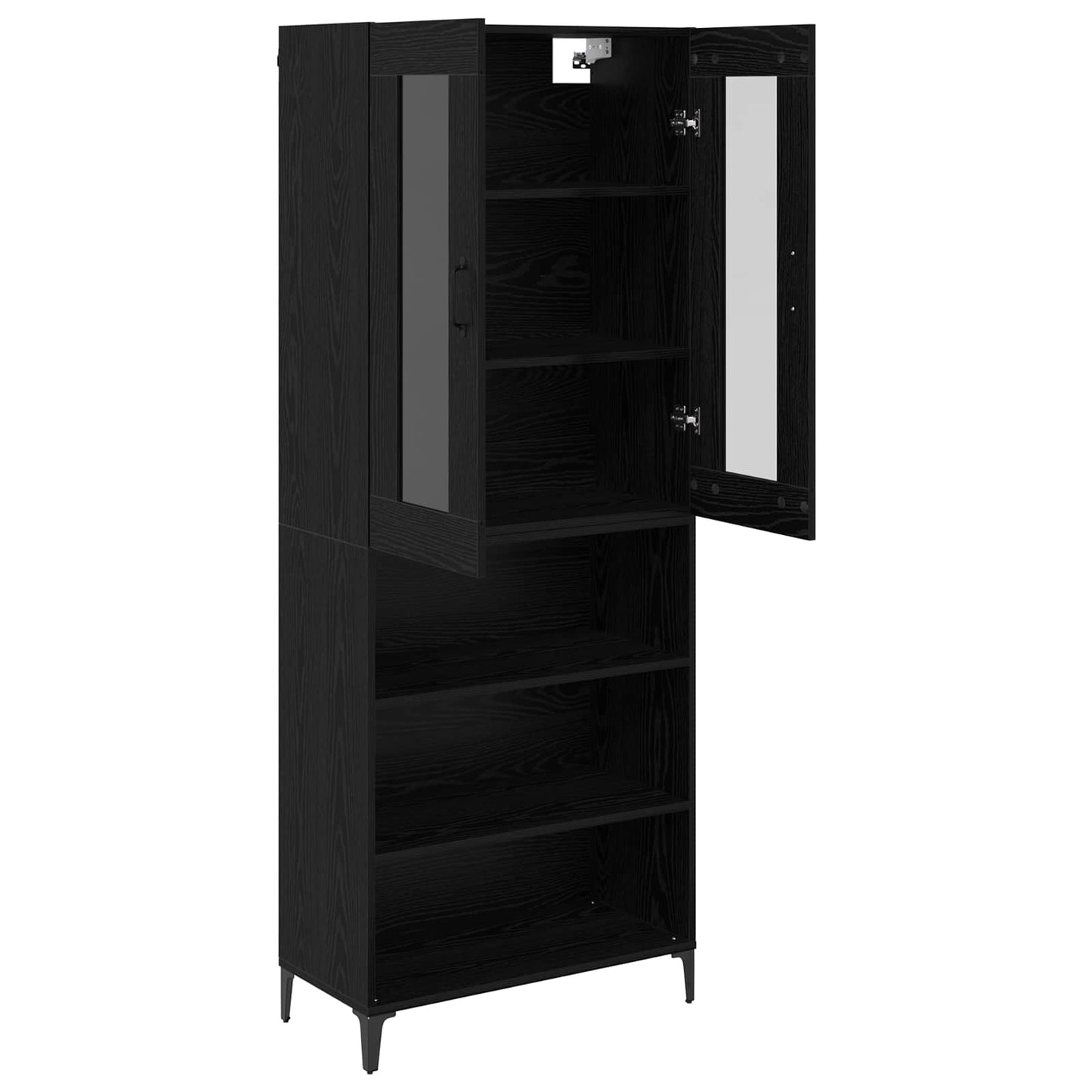 vidaXL Highboard Black Oak 69.5 x 34 x 180 cm Engineered Wood