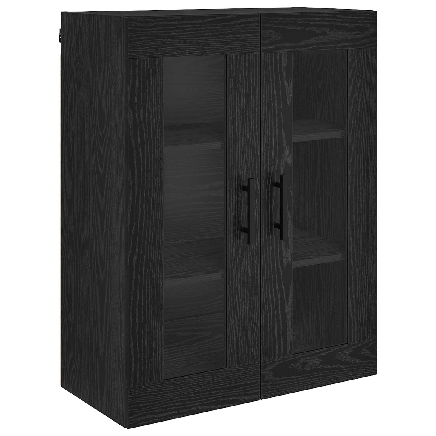 vidaXL Highboard with Drawer 2 pcs Black Oak Engineered Wood and Glass