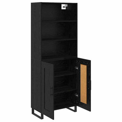 vidaXL Highboard with Drawer 2 pcs Black Oak Engineered Wood