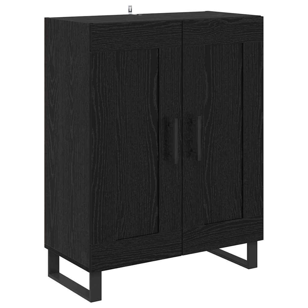 vidaXL Highboard with Drawer 2 pcs Black Oak Engineered Wood
