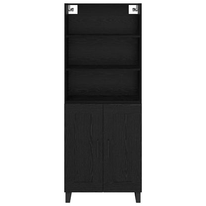 vidaXL Highboard with Drawer 2 pcs Black Oak Engineered Wood