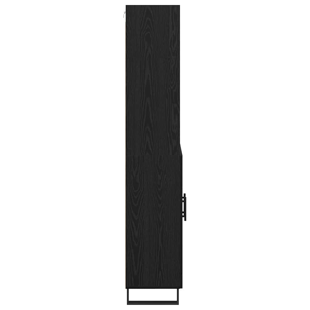 vidaXL Highboard with Drawer 2 pcs Black Oak Engineered Wood