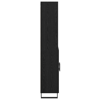 vidaXL Highboard with Drawer 2 pcs Black Oak Engineered Wood