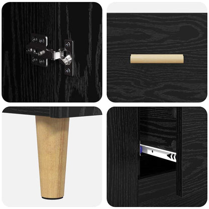 vidaXL Highboard Black Oak 34.5 x 34 x 180 cm Engineered Wood