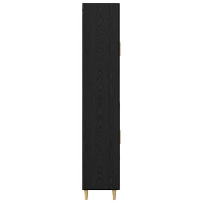 vidaXL Highboard Black Oak 34.5 x 34 x 180 cm Engineered Wood