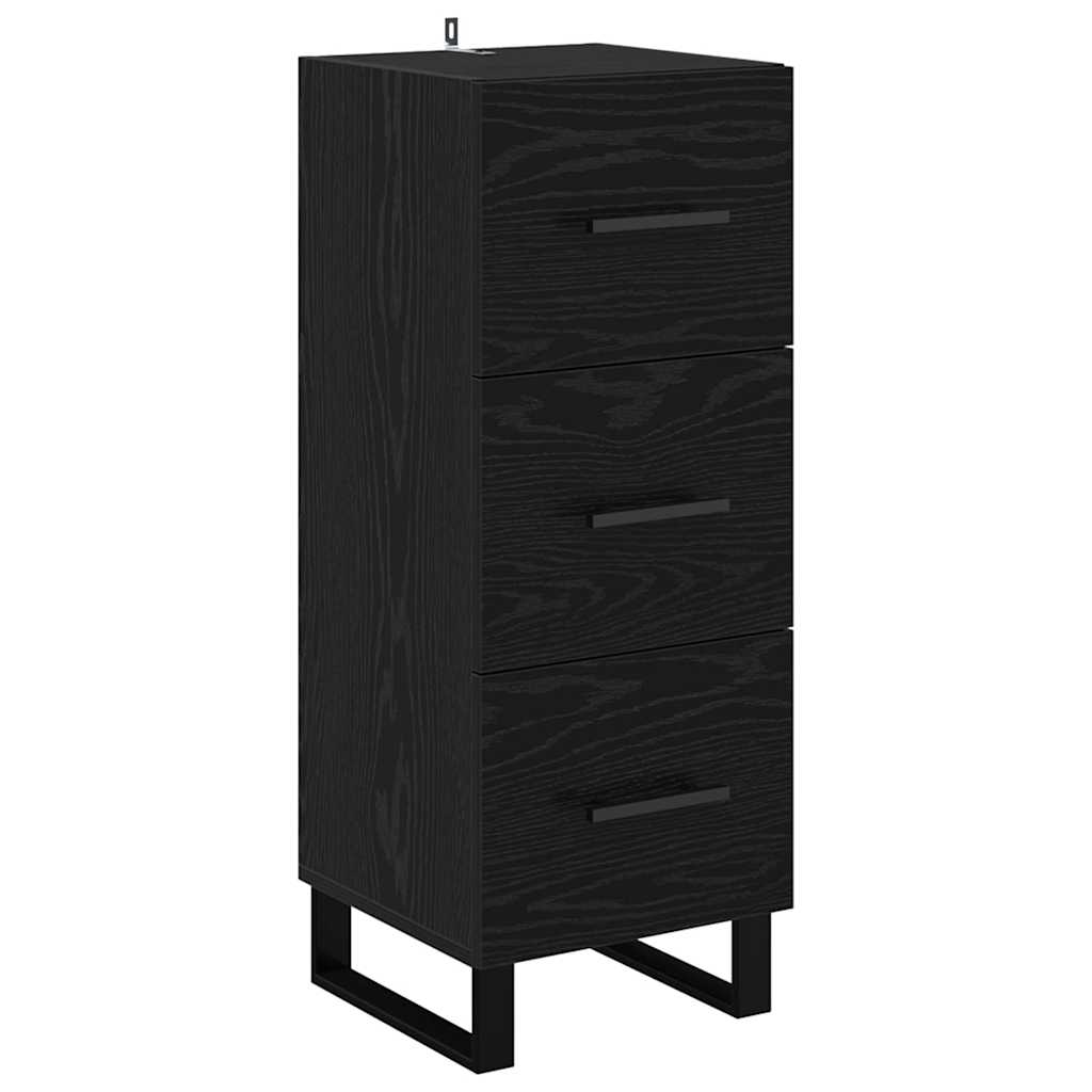 vidaXL Highboard Black Oak 34.5 x 34 x 180 cm Engineered Wood