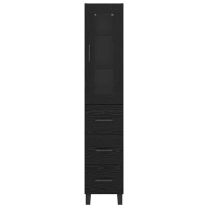 vidaXL Highboard Black Oak 34.5 x 34 x 180 cm Engineered Wood