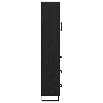 vidaXL Highboard Black Oak 34.5 x 34 x 180 cm Engineered Wood