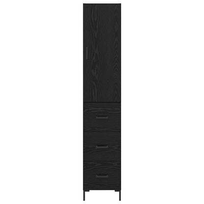 vidaXL Highboard Black Oak 34.5 x 34 x 180 cm Engineered Wood