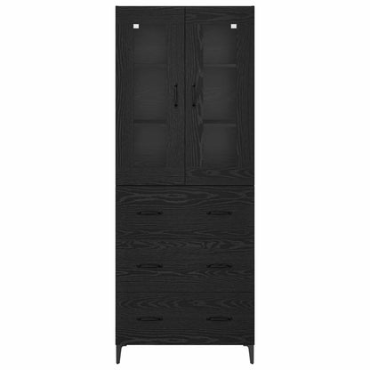 vidaXL Highboard Black Oak 69.5 x 34 x 180 cm Engineered Wood