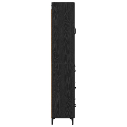 vidaXL Highboard Black Oak 69.5 x 34 x 180 cm Engineered Wood