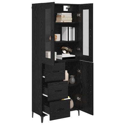 vidaXL Highboard Black Oak 69.5 x 34 x 180 cm Engineered Wood